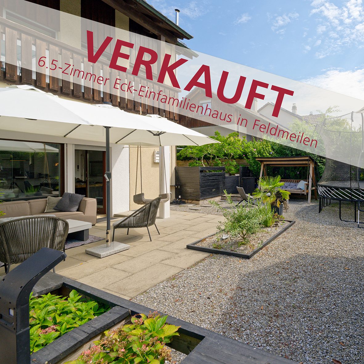 Attraktives 6.5-Zimmer-Eck-Einfamilienhaus mit Garten in ruhiger Lage in Feldmeilen
